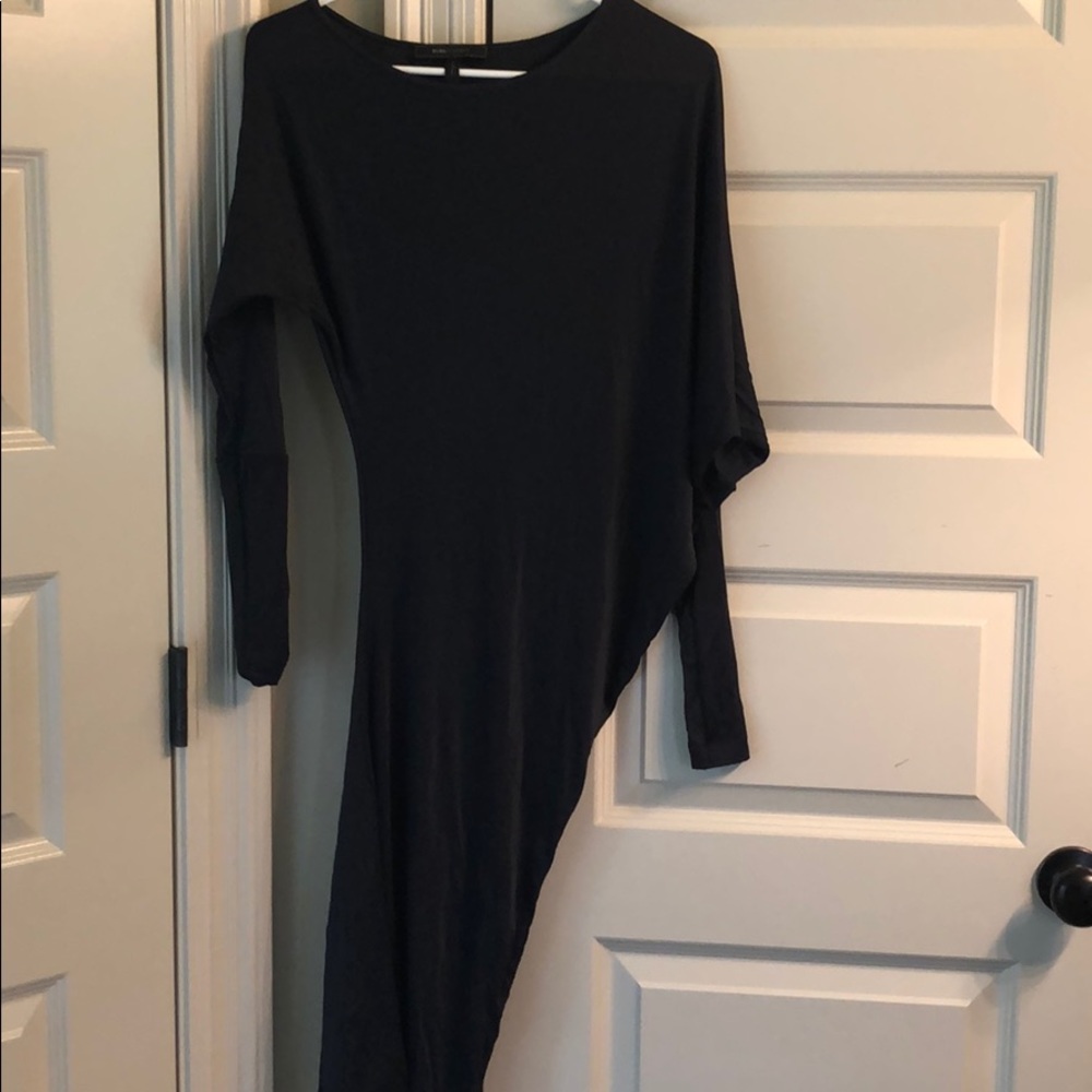 Bcbg off shoulder dress in navy.